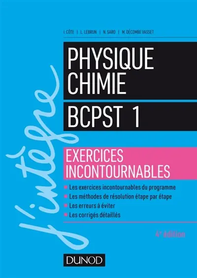 Physique chimie BCPST 1 : exercices incontournables