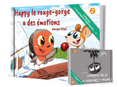 Happy le rouge-gorge a des émotions. Chaton Charbon et les couleurs