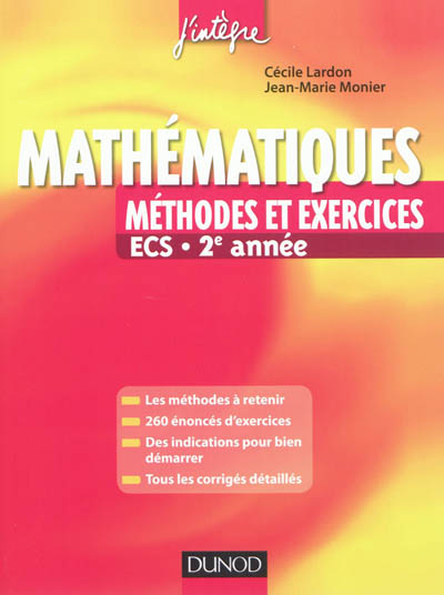 Mathématiques : méthodes et exercices ECS 2e année