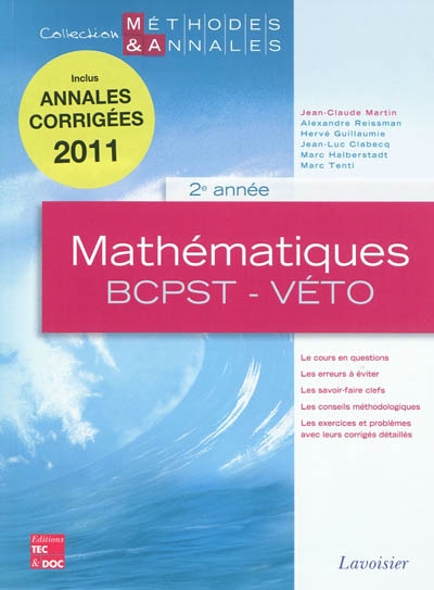 Mathématiques, 2e année : BCPST-véto : licences scientifiques