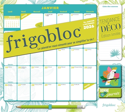 Frigobloc Mensuel 2026 Déco...