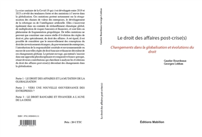 Le droit des affaires post-crise(s)