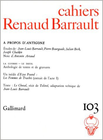 Cahiers Renaud-Barrault, n° 103. A propos d'Antigone