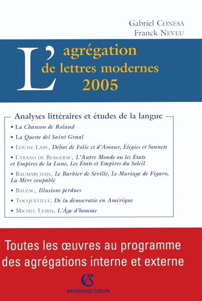 L'agrégation de lettres modernes, 2005