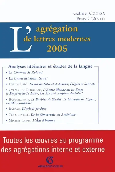 L'agrégation de lettres modernes, 2005