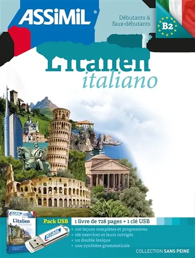 L'italien : débutants & faux-débutants, niveau atteint B2 : pack USB