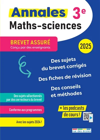 Annales maths-sciences 3e : 2025