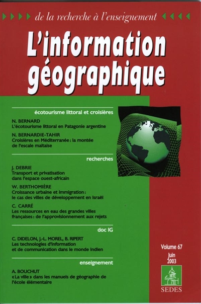 Information géographique (L'), n° 67-2