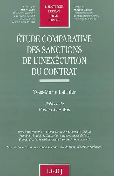 Etude comparative des sanctions de l'inexécution du contrat