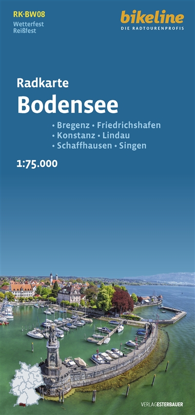 Radkarte Bodensee : Bregenz, Friedrichshafen, Konstanz, Lindau, Schaffausen, Singen