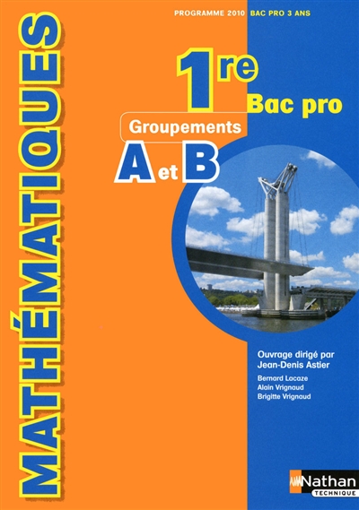 Mathématiques, 1re bac pro : programme 2010 bac pro 3 ans, groupements A et B