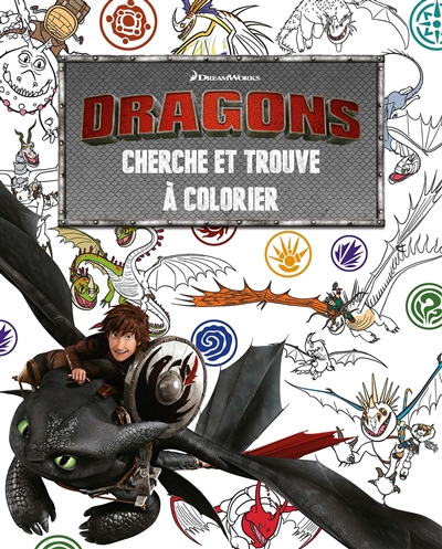 dragons : cherche et trouve à colorier