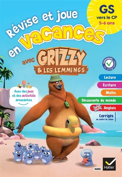 Révise et joue en vacances avec Grizzy et les lemmings : GS vers le CP, 5-6 ans