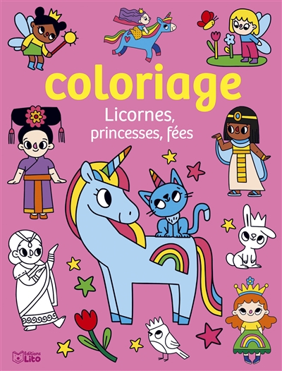 coloriage : licornes, princesses, fées