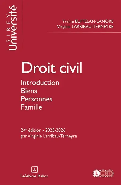 Droit civil : introduction, biens, personnes, famille : 2025-2026