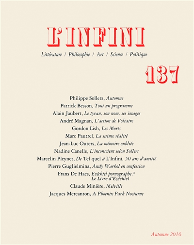 Infini (L'), n° 137