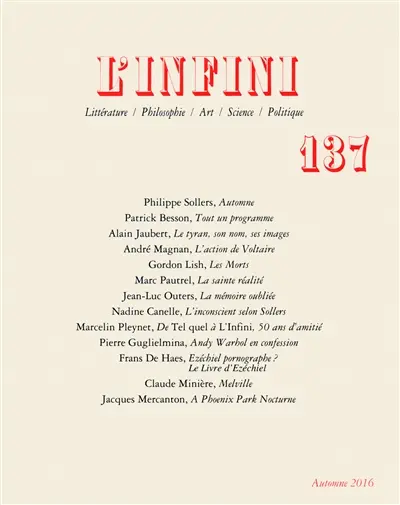Infini (L'), n° 137