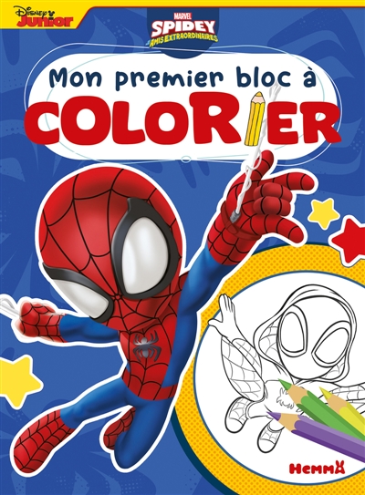 marvel spidey et ses amis extraordinaires : mon premier bloc à colorier (spidey et ghost-spider)