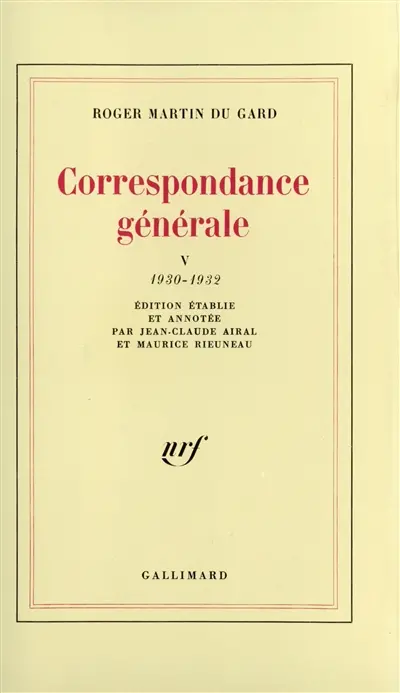 Correspondance générale. Vol. 5