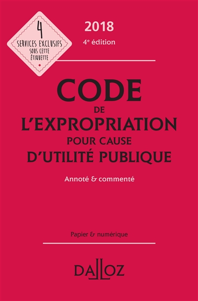 Code de l'expropriation pour cause d'utilité publique 2018