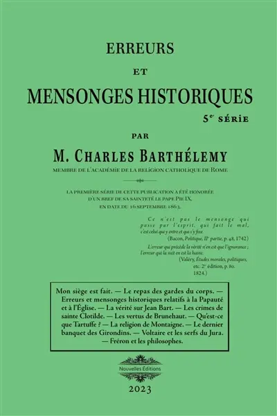 Erreurs et mensonges historiques 5 : Série 5