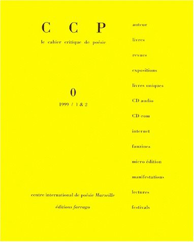 Cahier critique de poésie, n° 0. Franck Venaille