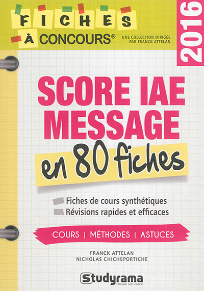 Score IAE Message en 80 fiches : 2016