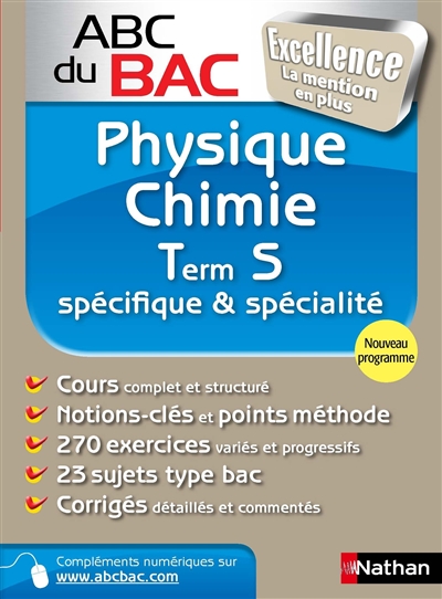 Physique chimie terminale S, spécifique & spécialité : programme 2012