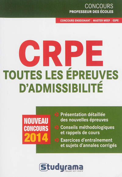 CRPE, toutes les épreuves d'admissibilité : nouveau concours 2014