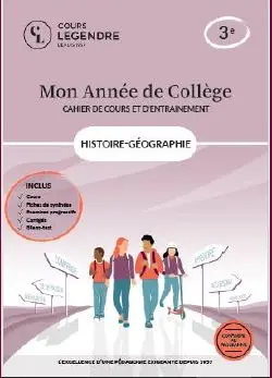 Mon année de collège : histoire géographie 3e : cahier de cours et d'entraînement