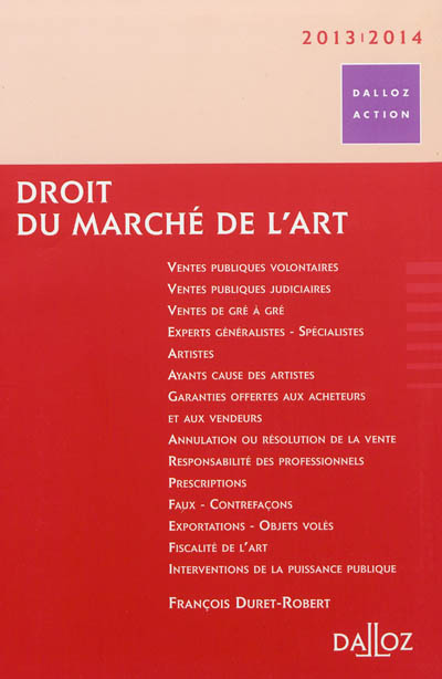 Droit du marché de l'art : 2013-2014