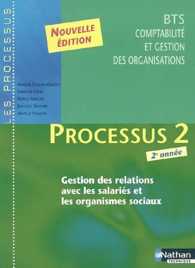Processus 2 : gestion des relations avec les salariés et les organismes sociaux : BTS CGO 2e année