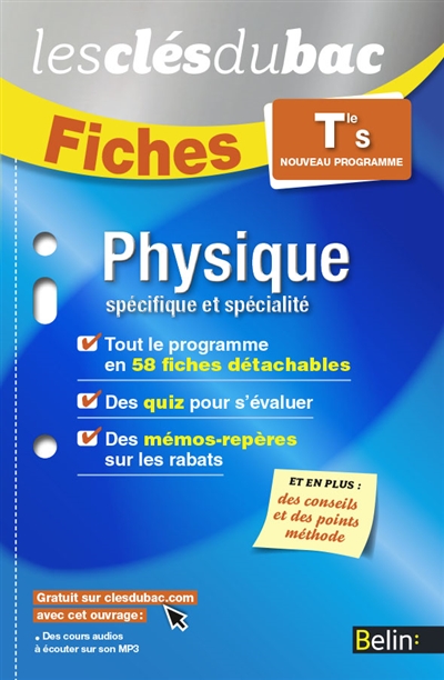 Physique, spécifique et spécialité, terminale S : nouveau programme