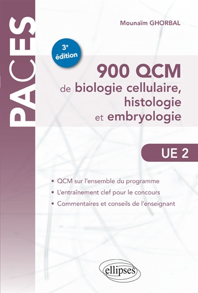 900 QCM de biologie cellulaire, histologie et embryologie, UE 2