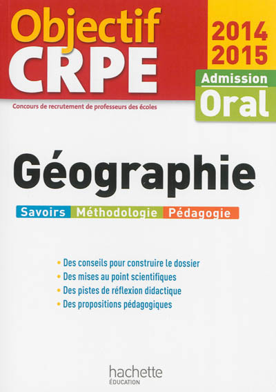 Géographie : admission oral, 2014-2015