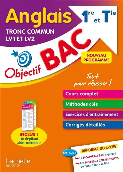 Anglais 1re et terminale : tronc commun LV1 et LV2 : nouveau programme
