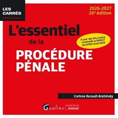 L'essentiel de la procédure pénale : 2026-2027