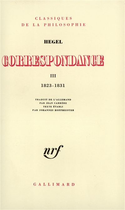 Correspondance. Vol. 3. 1823-1831