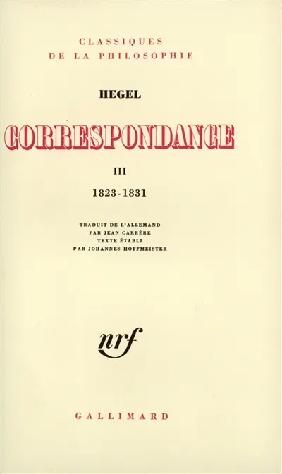 Correspondance. Vol. 3. 1823-1831