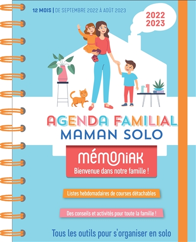 Agenda familial 2022-2023 : maman solo : 12 mois, de septembre 2022 à août 2023