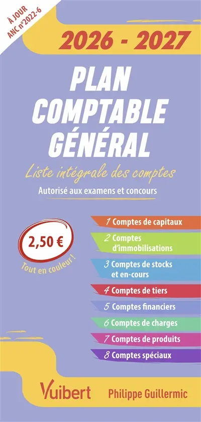 Plan comptable général 2026-2027 : liste intégrale des comptes