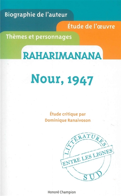 Raharimanana, Nour, 1947