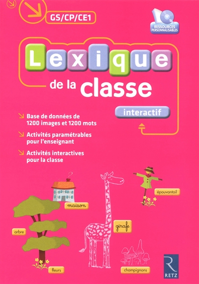 Lexique de la classe interactif, GS-CP-CE1