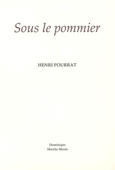 Sous le pommier : les...