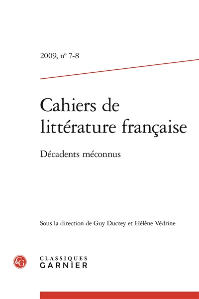 Cahiers de littérature...