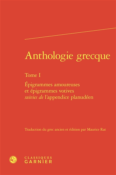 Anthologie grecque. Vol. 1
