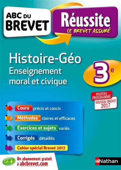 Histoire géo, enseignement moral et civique 3e : nouveau programme, nouveau brevet 2017