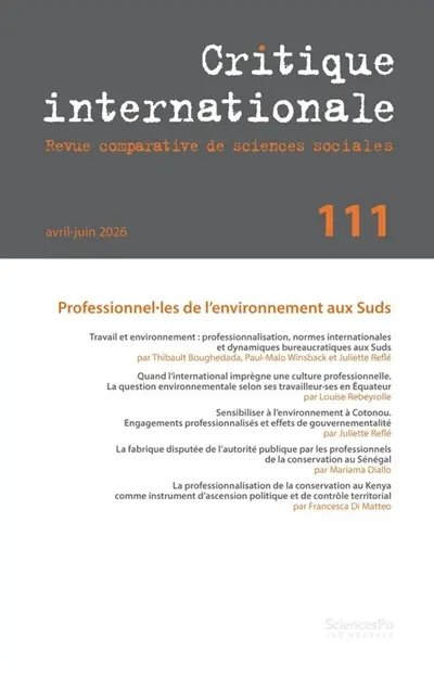 Critique internationale, n° 111