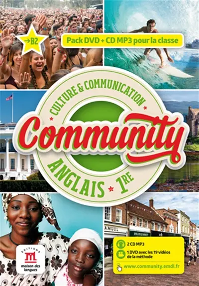 Community, anglais 1re B2 : culture & communication : pack CD MP3 + DVD pour la classe