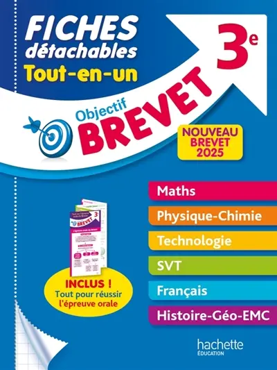 Fiches détachables tout-en-un 3e : nouveau brevet 2025